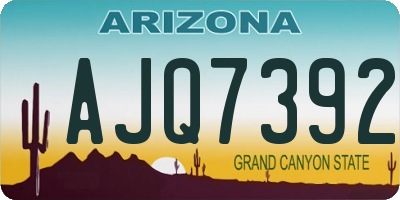 AZ license plate AJQ7392