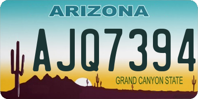 AZ license plate AJQ7394