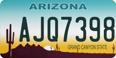 AZ license plate AJQ7398