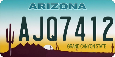 AZ license plate AJQ7412