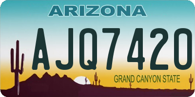 AZ license plate AJQ7420