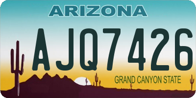 AZ license plate AJQ7426