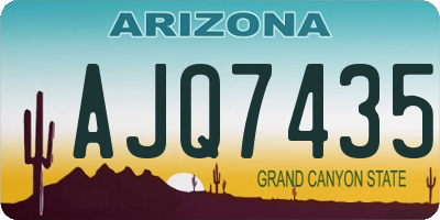 AZ license plate AJQ7435