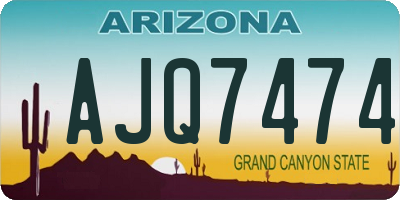 AZ license plate AJQ7474