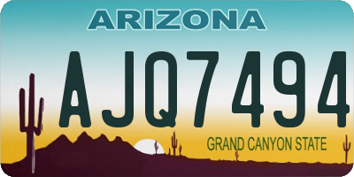 AZ license plate AJQ7494