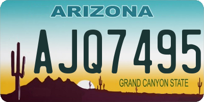 AZ license plate AJQ7495