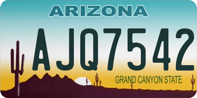AZ license plate AJQ7542