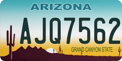AZ license plate AJQ7562