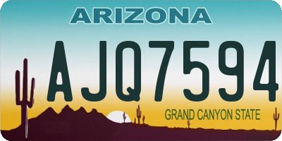 AZ license plate AJQ7594