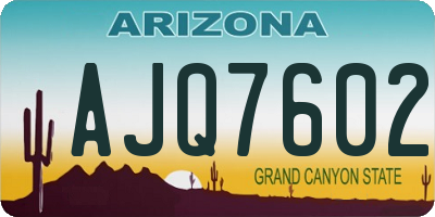 AZ license plate AJQ7602