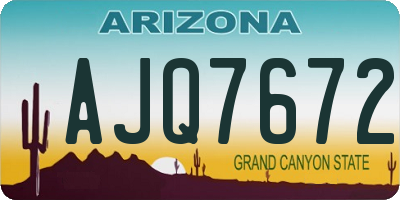 AZ license plate AJQ7672