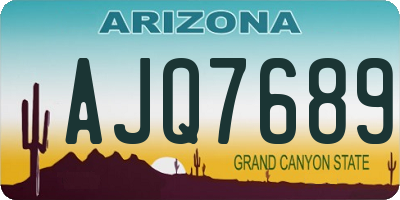 AZ license plate AJQ7689