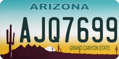 AZ license plate AJQ7699