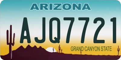 AZ license plate AJQ7721