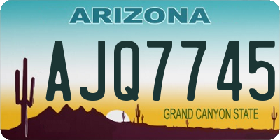 AZ license plate AJQ7745
