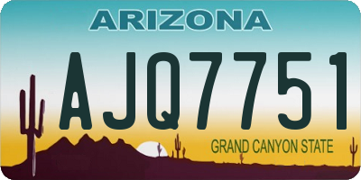 AZ license plate AJQ7751