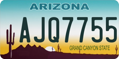 AZ license plate AJQ7755