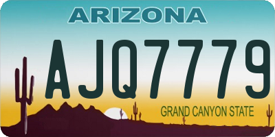 AZ license plate AJQ7779