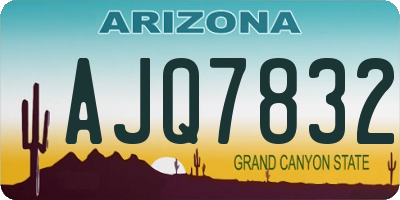 AZ license plate AJQ7832