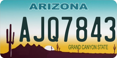 AZ license plate AJQ7843