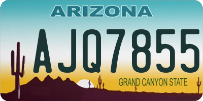 AZ license plate AJQ7855