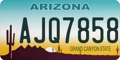 AZ license plate AJQ7858