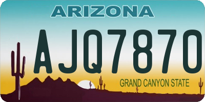 AZ license plate AJQ7870