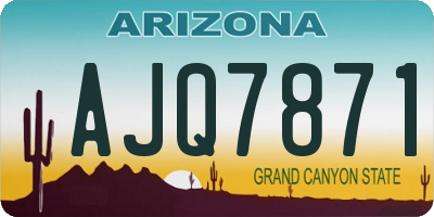 AZ license plate AJQ7871