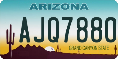 AZ license plate AJQ7880