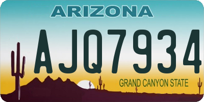 AZ license plate AJQ7934