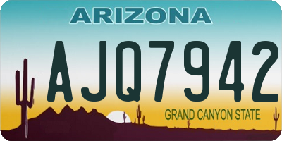AZ license plate AJQ7942