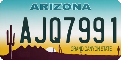 AZ license plate AJQ7991