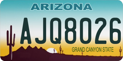 AZ license plate AJQ8026