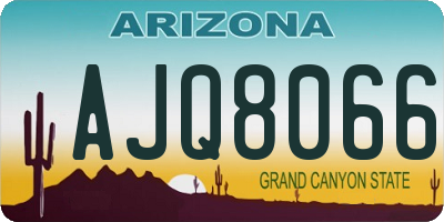 AZ license plate AJQ8066