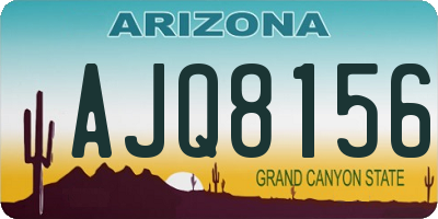 AZ license plate AJQ8156