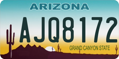 AZ license plate AJQ8172