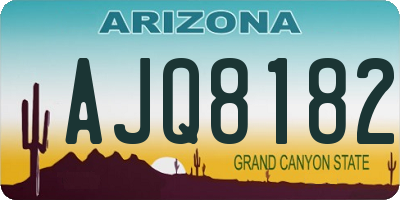 AZ license plate AJQ8182