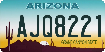 AZ license plate AJQ8221