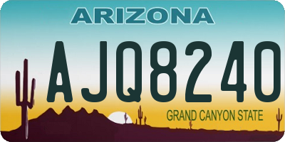 AZ license plate AJQ8240