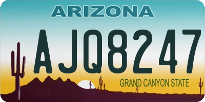 AZ license plate AJQ8247