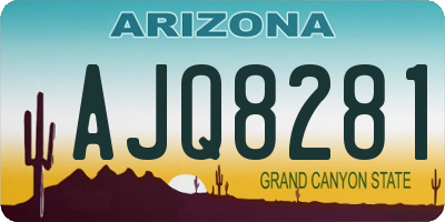 AZ license plate AJQ8281