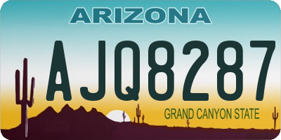 AZ license plate AJQ8287