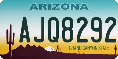 AZ license plate AJQ8292