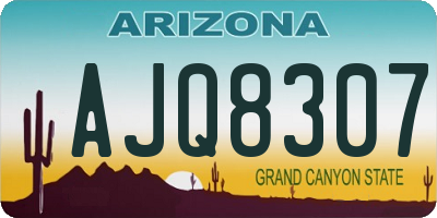 AZ license plate AJQ8307