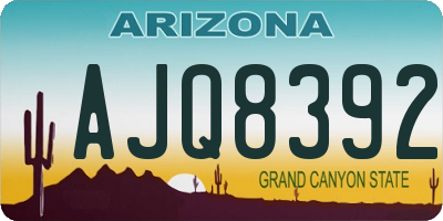 AZ license plate AJQ8392