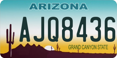 AZ license plate AJQ8436