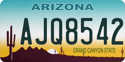 AZ license plate AJQ8542