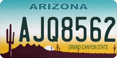 AZ license plate AJQ8562