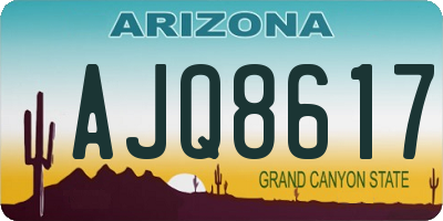 AZ license plate AJQ8617
