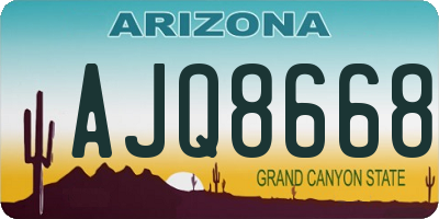 AZ license plate AJQ8668